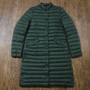 H:Connect Moss Khaki Color Snap Button Up Long Sleeve Down Puffer Jacket